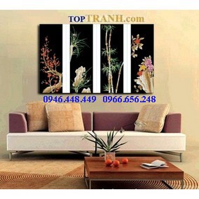 Tranh gắn đá tứ quý 